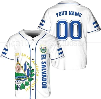 2023 Новая бейсбольная рубашка Сальвадора, Джерси, летняя повседневная модная бейсбольная рубашка с пользовательским номером, мужской и женский топ