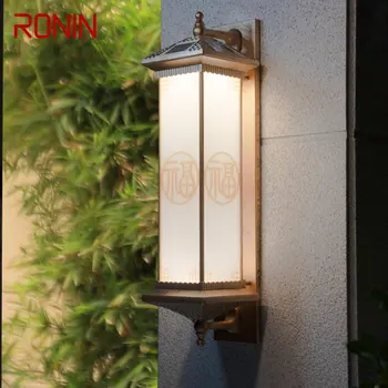 RONIN Солнечный уличный настенный светильник Креативные Бронзовые бра Светодиодные Водонепроницаемые IP65 для дома, виллы, балкона, двора