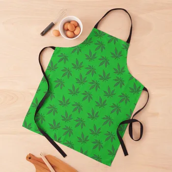листья марихуаны-зеленый фартук Женские платья униформа шеф-повара для мужчин фартук для приготовления пищи