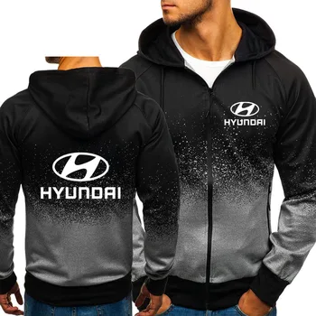 Мужские куртки с логотипом Hyundai, весенне-осенняя толстовка с капюшоном на молнии, верхняя одежда, мужские повседневные топы, высококачественное камуфляжное мужское пальто