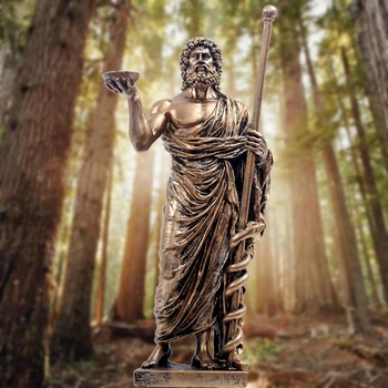 Статуя Греческого Бога, скульптура Лотоса Асклера, Статуя из золотой смолы, Поделки из смолы, Аксессуары для украшения дома, Художественные Материалы, подарок